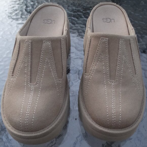 NEW no box UGG New Heights Sunwave Suede Clogs Size 7, Mustard Seed - Picture 3 of 8